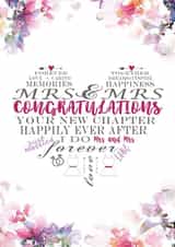 Mrs & Mrs Wedding Card - your new chapter created by rdlinnovation