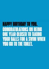 Funny & Rude Birthday Card For Him - BALLS! created by Blueberry Nell