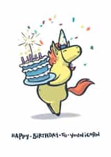 Birthday unicorn birthday card created by Toonicorns