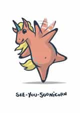 See you soon unicorn greetings card created by Toonicorns