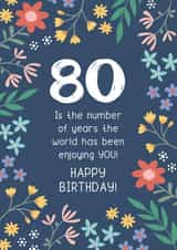 80 Years Enjoying You Birthday Card created by Design By Day