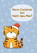Happy Christmas and New Year from Tiger created by da_natasha_art