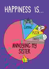 Annoying Sister birthday card created by Eskimo Kiss Designs