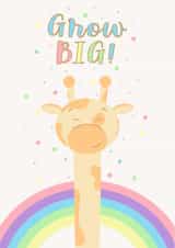 A cute color birthday card for a child to grow big and strong created by da_natasha_art