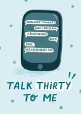 Talk thirty to me 30th birthday card 1001 created by Pilea Press