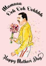 Funny Mothers Day Card - Feddie Mercury - Mamaaa Ooh Ooh Oohhhh created by Cheeky Chappy