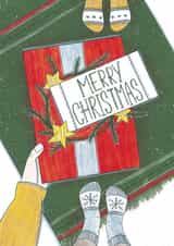 Give gifts and wish you a Merry Christmas! Warm socks and hugs. created by Olga Kru