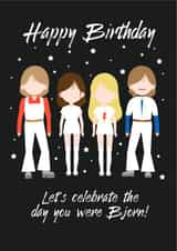 Birthday ABBA pun card created by Betty Kitten