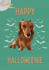 Happy Halloweenie Sausage Dog Halloween Card created by Cujo Creations