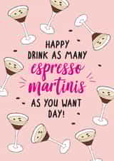 Fun Birthday Card - Espresso Martini - Cocktails created by Lucy Marie Design