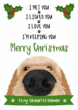 Cute - Hooman - Cockapoo - Merry Christmas Card - From the Dog created by The Merry Giraffe