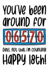 18th Birthday Days Counter Card created by TeePee Creations
