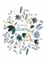 Watercolor nature birthday card created by Lucrecia Caporale