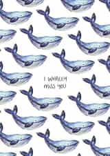 I WHALEY MISS YOU greetings card created by Jemma Leigh Conway