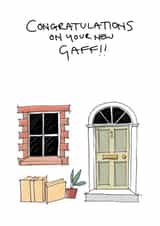 Funny Slang New Home Card - Front Door - Congratulations On Your New Gaff created by Andrew Wyness