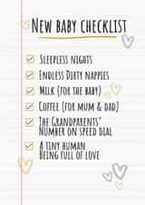 Funny new baby card for parents created by Pixie Paper Art