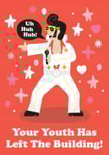 Your Youth Has Left the Building Funny Birthday Card created by Studio Boketto