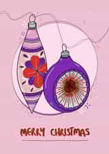 Merry Christmas Vintage Bauble card created by Doodling Bec