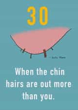 Happy 30th Birthday chin hairs card created by Childish Ramblings
