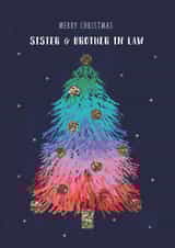 Sister and Brother in Law - Rainbow Tree - Fun - Modern - In Laws - Family - Glitter - Christmas Card created by Rebecca Prinn