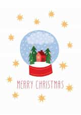 Cute snow globe Christmas card created by Natalia Ryapolova