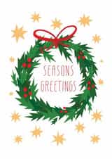 Cute holly wreath Christmas card created by Natalia Ryapolova