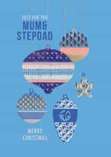 Mum and Stepdad decorated baubles Christmas card created by Rebecca Prinn