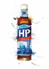 Classic HP Sauce Bottle created by Georgina Luck Illustration