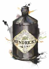 Hendrick's Gin Bottle created by Georgina Luck Illustration