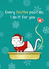 Festive Poo For You - Santa Cat Christmas card created by Tessa Cheung