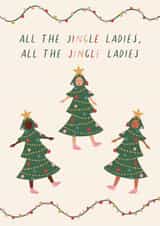 'All The Jingle Ladies' Beyonce Song Pun Christmas Tree Card created by Flourish Paperworks