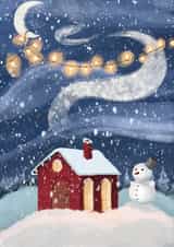 Snowy christmas landscape created by Anna Solodova
