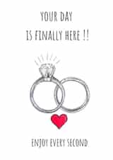 Your wedding day is finally here !! - Engagement card created by doodlepuds