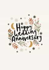 Moons and stars wedding anniversary card created by Printed Picnic