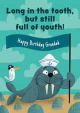 Long in the tooth, but still full of youth! Walrus Grandad Birthday Card. created by Hannah Jayne Lewin