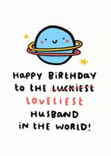 Luckiest Husband Birthday Card created by Arrow Gift Co