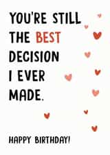 Best Decision Birthday Card created by Dandy Pug