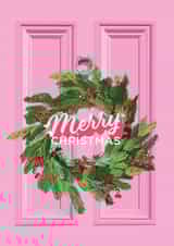 Merry Christmas Pink Door Wreath created by Zoë Bonham