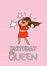 Pink Birthday queen greeting card created by Lena Lapina