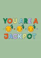 Jackpot illustrated greeting card for a friend created by Lena Lapina