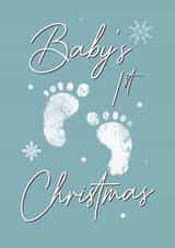 Baby’s first Christmas footprint card created by The Girl Next Draw Cards