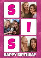 Personalised Birthday Photo Card created by @Cupsie's Creations - Sister Pink Birthday Personalised Photo Card 21687