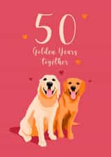 Golden Retriever 50th Golden anniversary card created by Dani Verbeeten