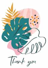 Abstract plant thank you card created by Emma Charlotte Creates