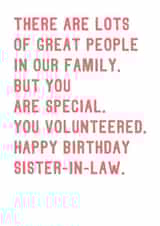 Funny Birthday Card For Sister-in-Law created by SixElevenCreations