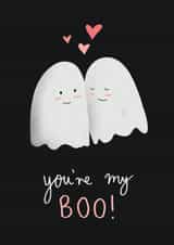Cute Ghost Pun Anniversary Card - You're My Boo created by Emily Nelson