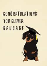 dachshund card for your new graduate - celebrate their achievements created by Artzen Island