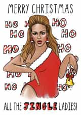 Jingle Ladies Christmas Card created by Sketchy Print Co