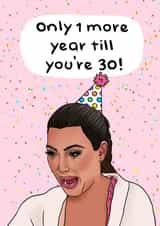 Kim K crying meme birthday card created by Swish & Scribble