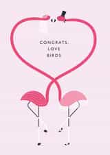 Flamingo Wedding Elegant Minimal Illustrated Card created by Betiobca